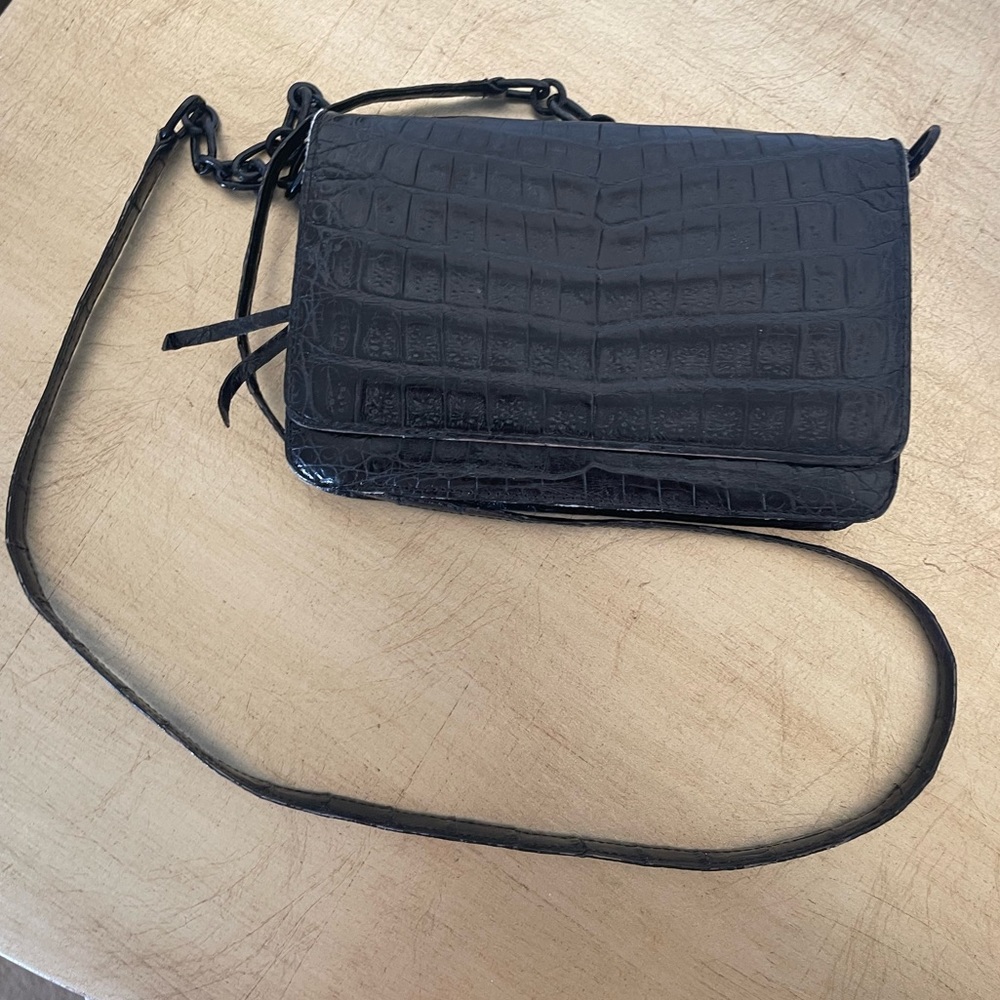 Nancy Gonzales black crocodile bag